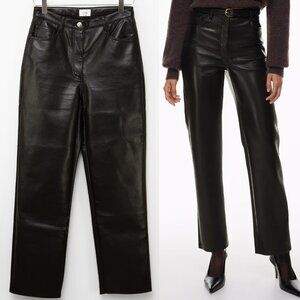 Wilfred The Melina Pant High Waisted Vegan Leather Trousers Black Size 4